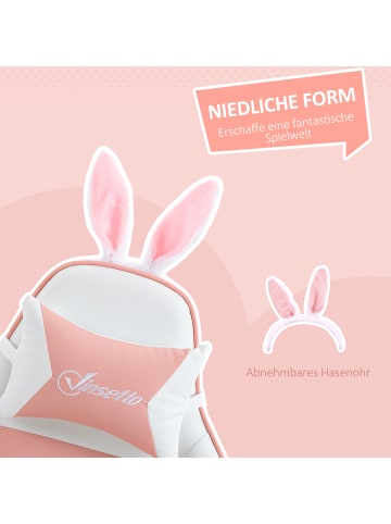 Vinsetto Gaming-Stuhl-65L x 63B x 136-142H cm-Rosa