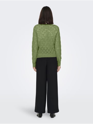 JACQUELINE de YONG Dünner Strick Struktur Pullover Langarm Stretch Sweater JDYLETTY in Grün