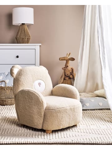 Beliani Kindersessel BOO in Beige/Braun - (W) 58 x (H) 56 x (L) 62 cm