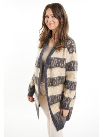 usha FESTIVAL Damen Strick Cardigan in Anthrazit Beige Mehrfarbig