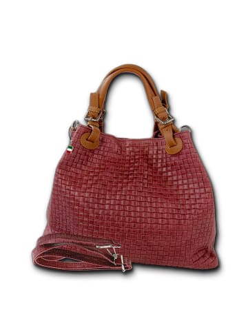 Florence Leder Handtasche, Umhängetasche Florence Tasche dunkelrot, bordeaux ca. 31cm