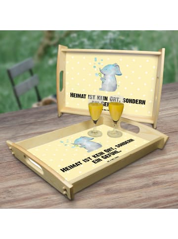 Mr. & Mrs. Panda Großes Tablett Elefant Seifenblasen mit Spruch in Gelb Pastell