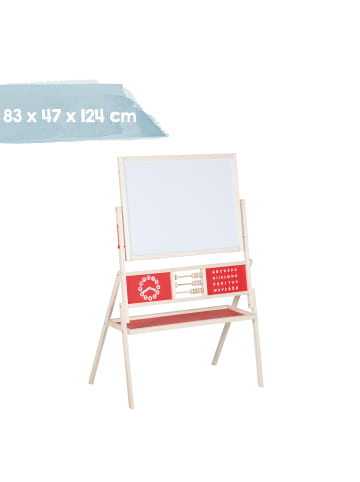 roba Drehbare Standtafel mit Zubehör, magnetische Schreib- & Maltafel aus Holz
