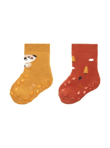 Sterntaler ABS Krabbelsocken 2er-Pack Biber in hellbraun