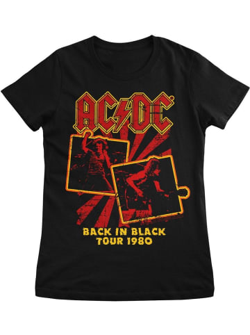 AC/DC Shirt "Back In Black Tour 1980 Girly Tee" in Schwarz