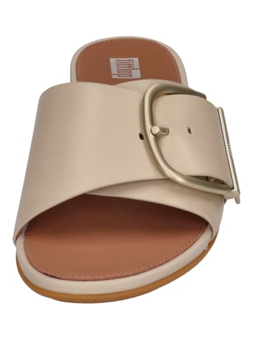 fitflop Pantoletten GRACIE MAXI-BUCKLE LEATHER SLIDES in natur