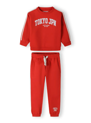 Minoti 2tlg. Outfit: Trainingsanzug 27fleece80 in rot