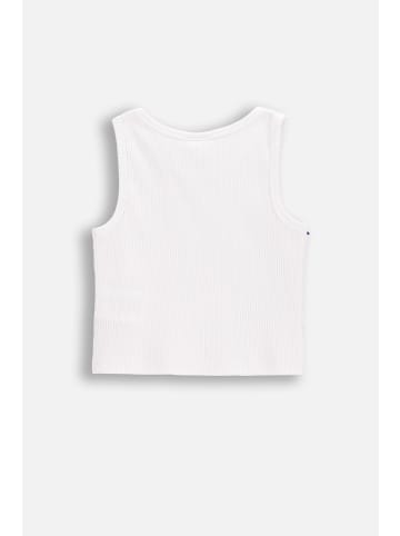 Coccodrillo Rippen-T-Shirt ohne Ärmel in weiß