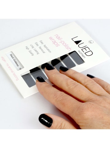 VARGU LAUED vegane Nagelfolien solid statement in Black Goddess