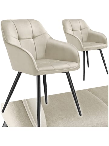 tectake Polstersessel gepolstert, in Samtoptik, gesteppt, 58 x 62 x 82 cm