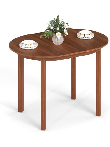 COSTWAY Esstisch oval für 2-4 Personen in Braun