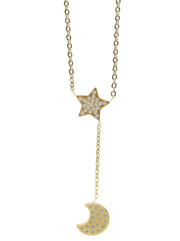 Adeliás Damen Halskette aus Edelstahl 43 cm in gold