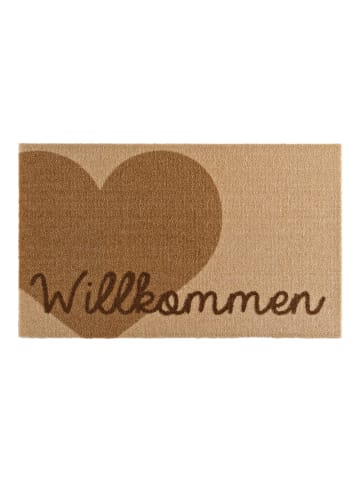 Zala Living Fußmatte Willkoen Herz Braun Beige