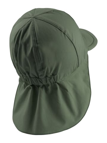 Sterntaler Schirmmütze mit Nackenschutz uni in dunkelgrün