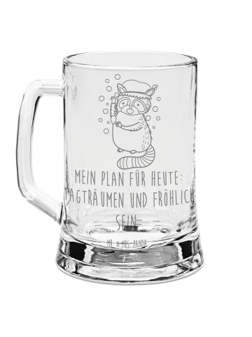 Mr. & Mrs. Panda Bierglas Waschbär mit Spruch in Transparent