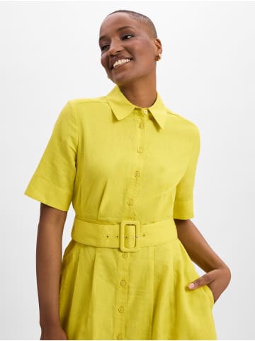 Ambiance Freizeitkleid mit Leinen-Anteil in zitrone - 0001