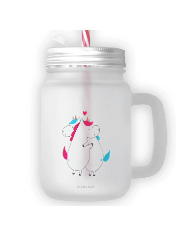 Mr. & Mrs. Panda Glas Mit Henkel Einhorn Mitteilung ohne Spruch in Transparent
