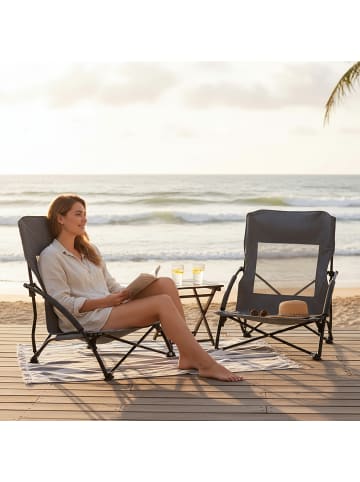 relaxdays 2 x Strandstuhl in Grau