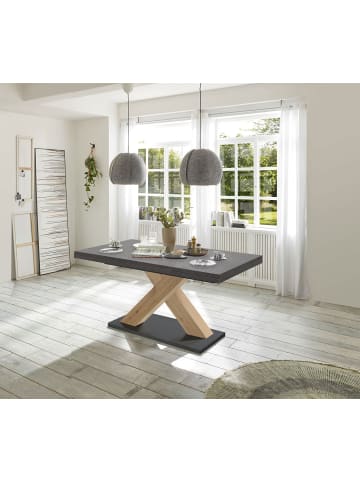 58 aufm Kessel ESSTISCH ausziehbar Elene 160x90x76 Asteiche/Graphit