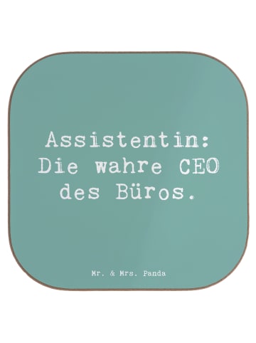 Mr. & Mrs. Panda Untersetzer Spruch Assistentin Königin mit Spruch in Meeresbrise