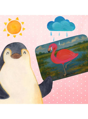 Mr. & Mrs. Panda Bad Fußmatte Flamingo Classic Design ohne Spruch in Weiß