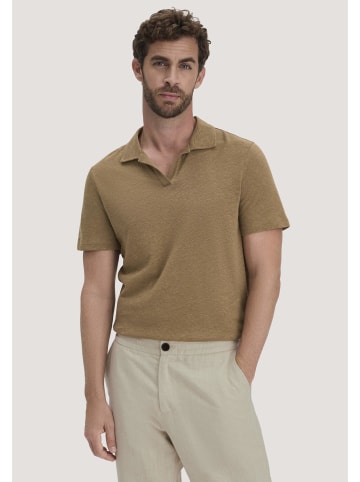 Hessnatur Hessnatur Jersey Polo Relaxed aus Leinen und Bio-Baumwolle in camel