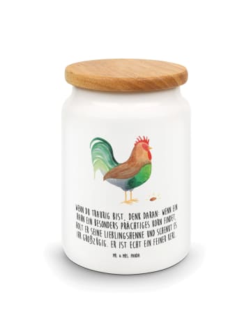 Mr. & Mrs. Panda Teedose Hahn Korn mit Spruch in Weiß