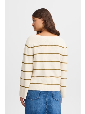 ICHI IHBOSTON LS6 loose fit in Almond Milk WLizard stripe