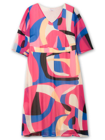 sheego Maxikleid in pink-gemustert