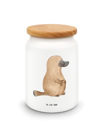 Mr. & Mrs. Panda Keksdose Schnabeltier Mut ohne Spruch in Weiß