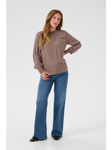 Kaffe Langarm-Bluse KAdina Regular fit in Deep Taupe