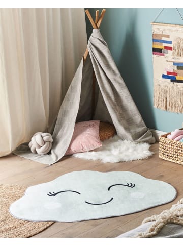 Beliani Kinderteppich CUMULUS in Grün/Weiß/Schwarz - (W) 90 x (H) 1 x (L) 120 cm