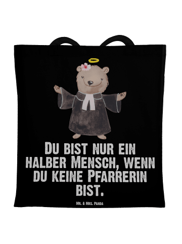 Mr. & Mrs. Panda Schultasche Pfarrerin Herz mit Spruch in Schwarz