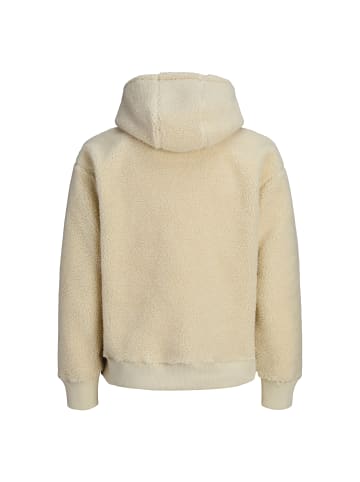 Jack and Jones Jornorrebro EMB Teddy Sweat Hood in Creme
