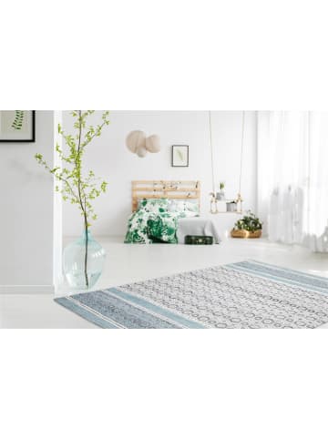 Kayoom Kurzflor Teppich Mirage 210 in blau - grau - rechteckig