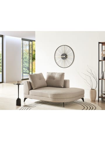 Beliani Chaiselongue MARUM in Beige/Schwarz - (W) 111 x (H) 88 x (L) 151 cm
