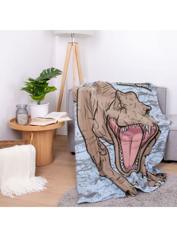 Herding Fleecedecke Jurassic World Dino 130x170cm in Hellblau