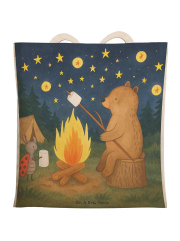 Mr. & Mrs. Panda Shopper Bag Bär & Marienkäfer Lagerfeuer Design... in Weiß