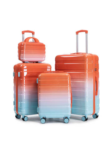 ABRIHOME Kofferset in Rot 4-teilig mit Zahlenschloss