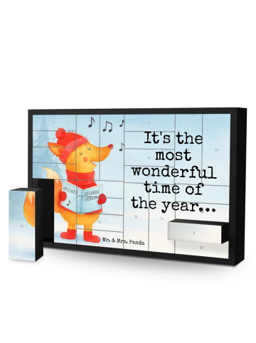 Mr. & Mrs. Panda Adventskalender Fuchs Sänger Design mit Spruch in Weiß