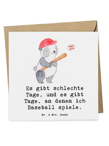 Mr. & Mrs. Panda Deluxe Karte Panda Baseball spielen mit Spruch in Weiß