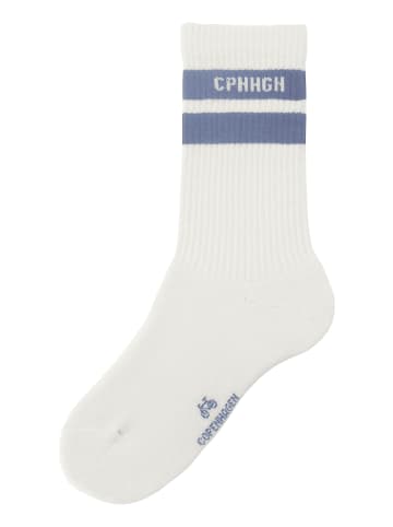 Copenhagen Studios Tennissocken in 3x off white mit farbigen Streifen