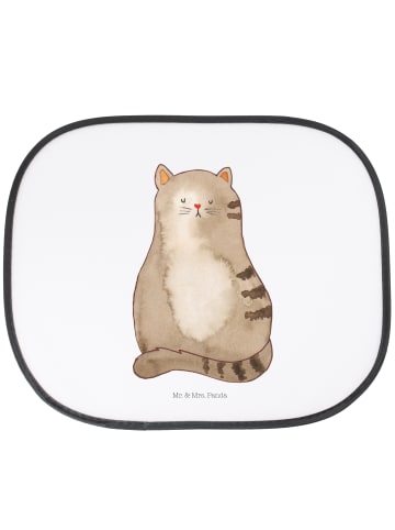 Mr. & Mrs. Panda Auto Fenster Sonnenschutz Katze Sitzen ohne Spruch in Weiß