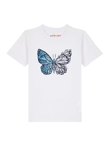 wat? Apparel T-Shirt Crystal Butterfly in Weiß