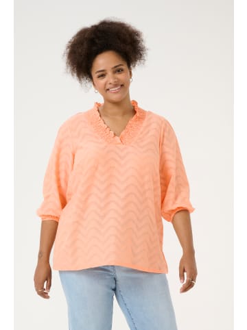 KAFFE curve Langarm-Bluse KCvitana in Peach Nectar