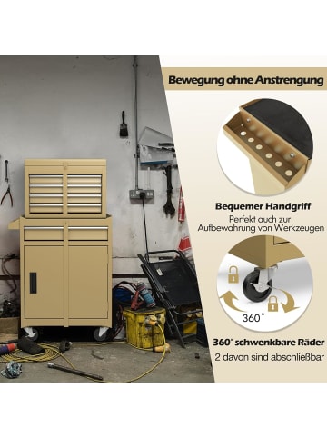 COSTWAY 2 in 1 Werkzeugwagen Abnehmbar in Gelb