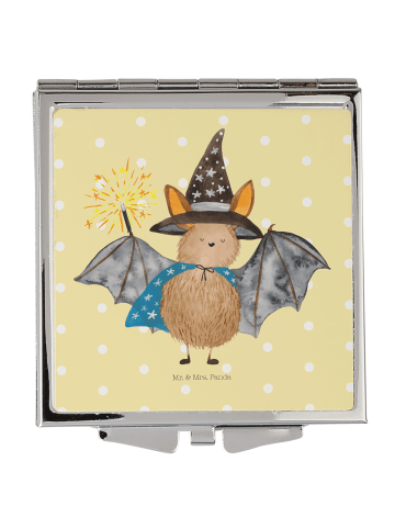 Mr. & Mrs. Panda Kosmetikspiegel Fledermaus Zauberer ohne Spruch in Gelb Pastell
