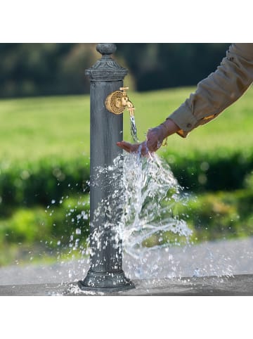 relaxdays Standbrunnen in Grau - (B)21,5 x (H)84 x (T)25 cm