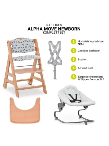 Hauck 5-tlg. Hochstuhl Set - Alpha Move in braun,beige