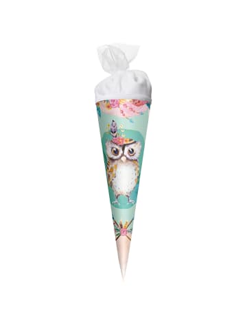 ROTH Geschenk-Schultüte klein Eule Lieselotte 50 cm, rund in Grün